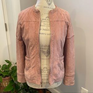 Bradley Bayou Pink Leather Suede Jacket Women’s Size XS
